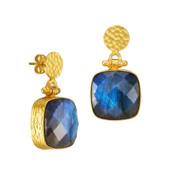 Ohrring aus Messing vergoldet, Labradorit